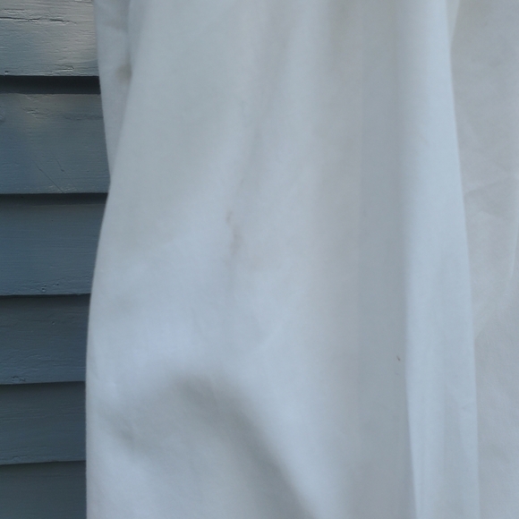 Vintage 70s H Bar C Western Boho White Denim Lace Studded Snap Down Shirt Lg - Picture 5 of 7